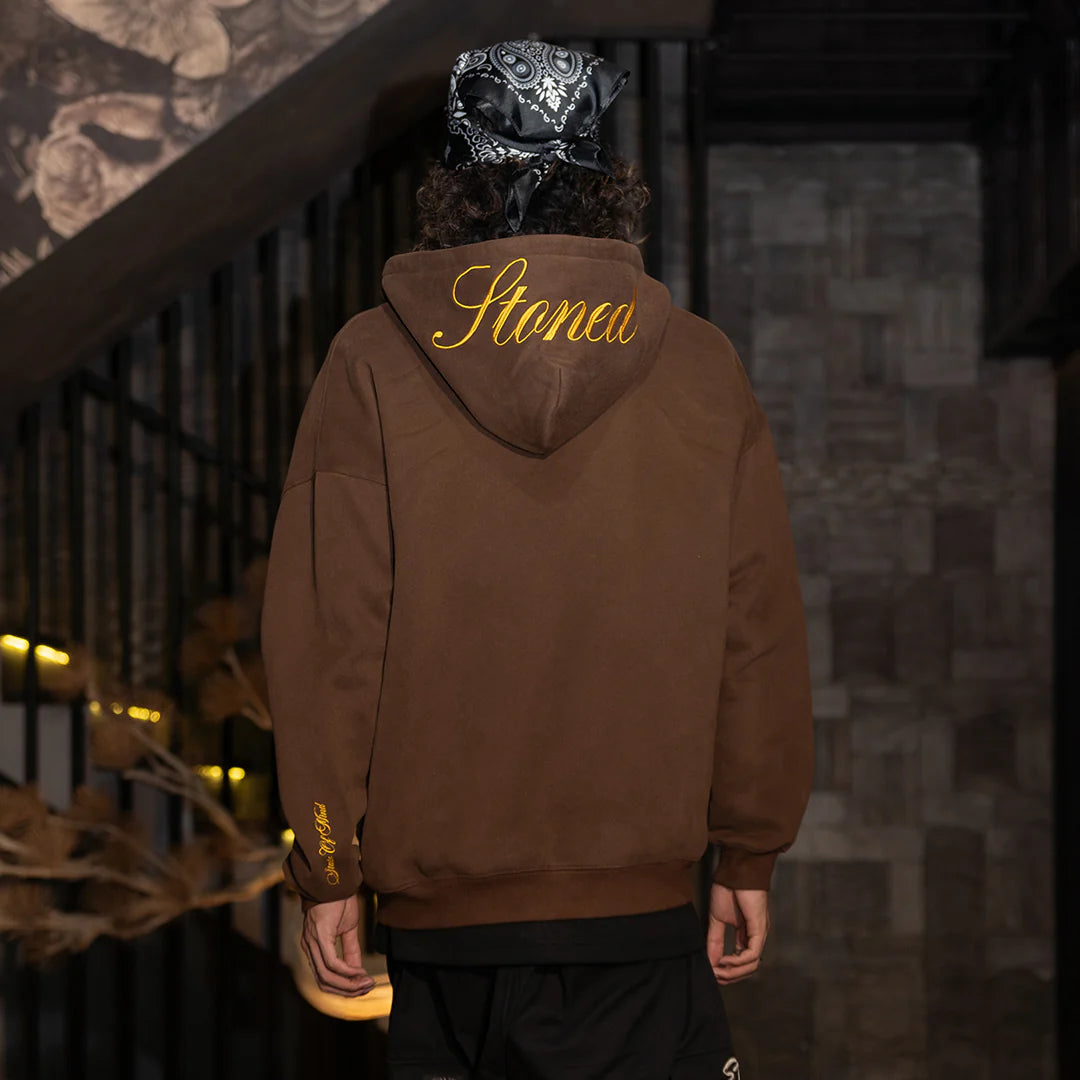 Stoned&Co Golden Jade : UIP Zip Up Hoodie Brown