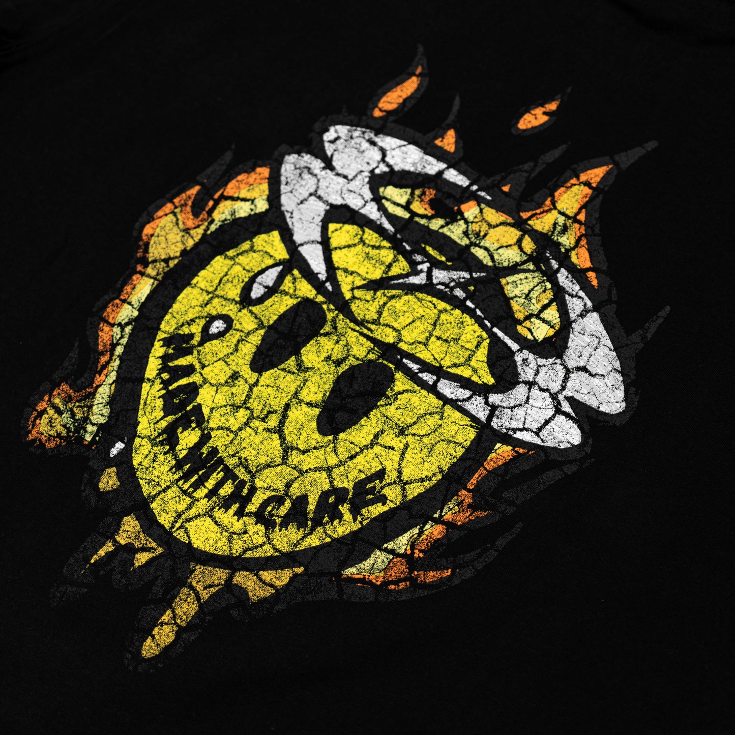 Whocares : Distressed Smiley Tee