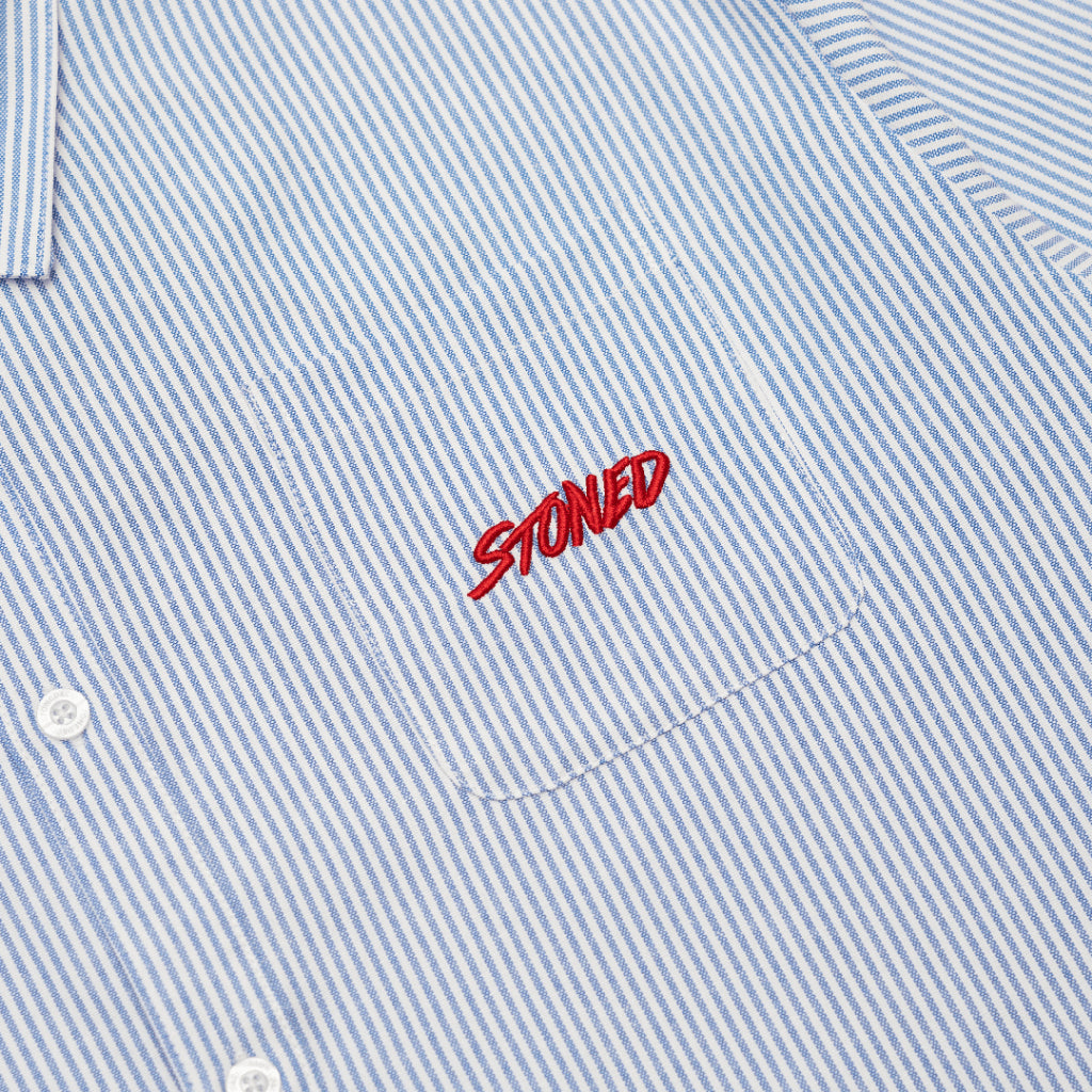 STONED BLESSED25 STRIPE L/S SHIRT BLUE