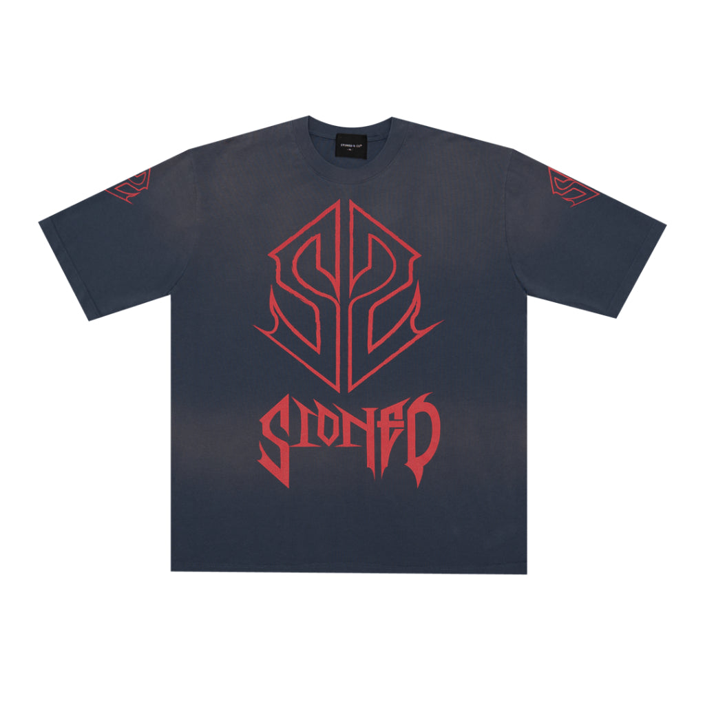 Stoned&Co WBB25 : SS Metal Tee Washed Navy