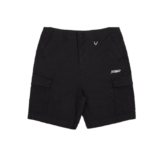 STONED BLESSED25 CARGO SHORT BLACK