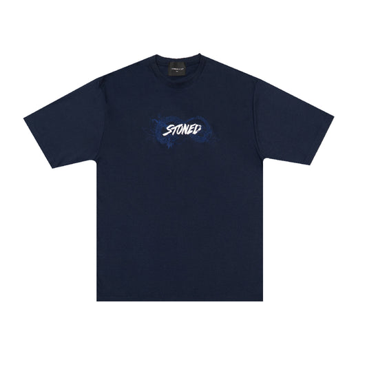 STONED BLESSED25 GENETIC NAGA TEE NAVY