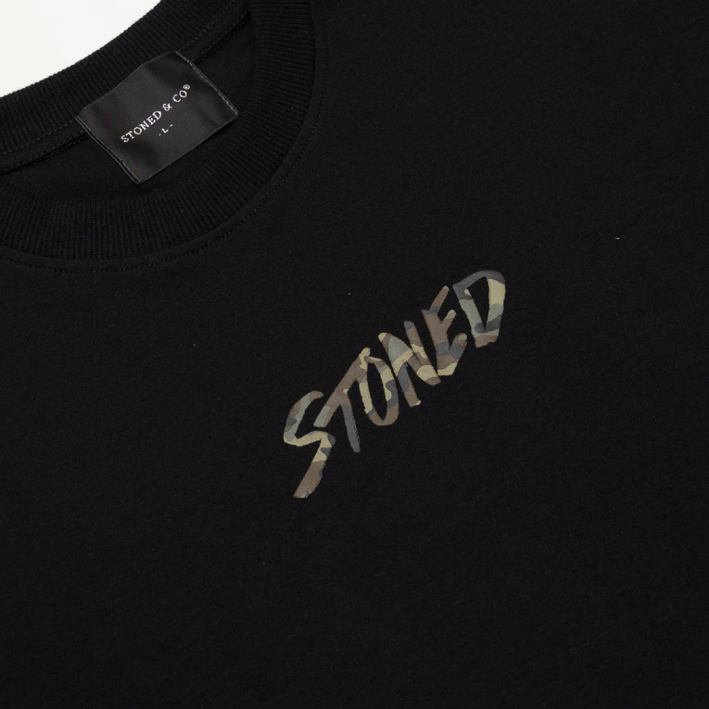 Stoned&Co Blessed25 : Hexagon Camo Tee Black