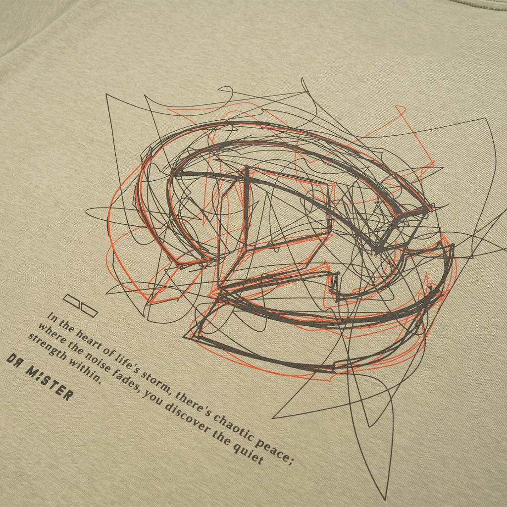 Dr Mister : Scribbles Chaotic Peace L Broad Tee Olive