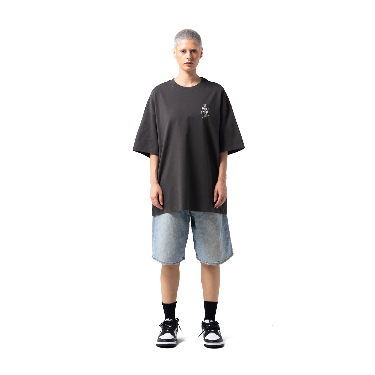 Whocares : Burning Smiley Face Tee Black