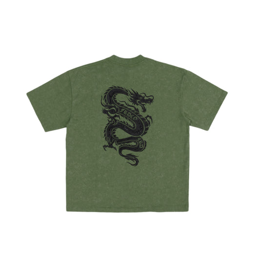 FRDCO : Dark Dragon Stoned Wash Tee Green