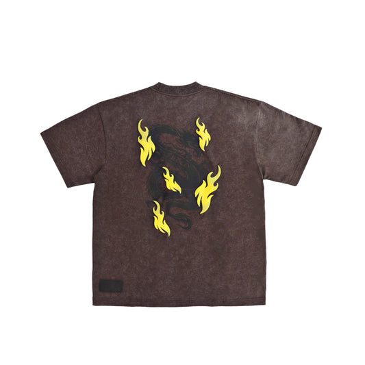 FRDCO : Battle Dragon Washed Tee Brown