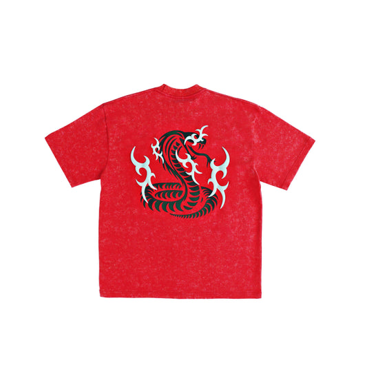 FRDCO : Razer Embossed Snake Washed Tee Red