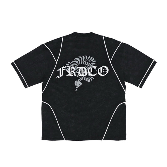 FRDCO : Stoned Snake Bone Washed Tee Black