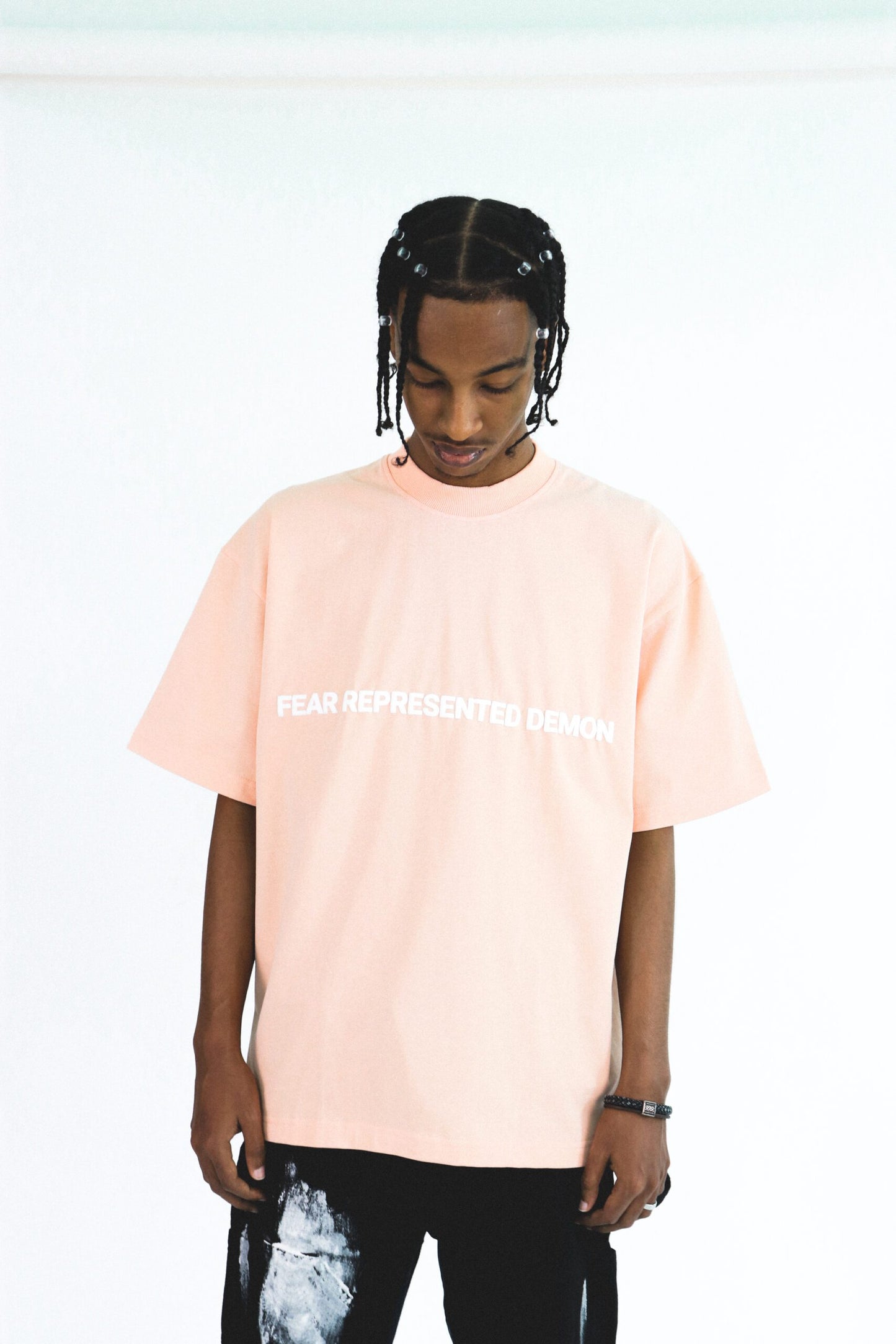 FRDCO : SS24 Embossed Logo Tee Peach