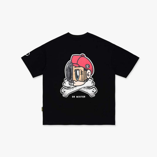 Dr Mister : HDHF Jolly Roger Broad Tee Black