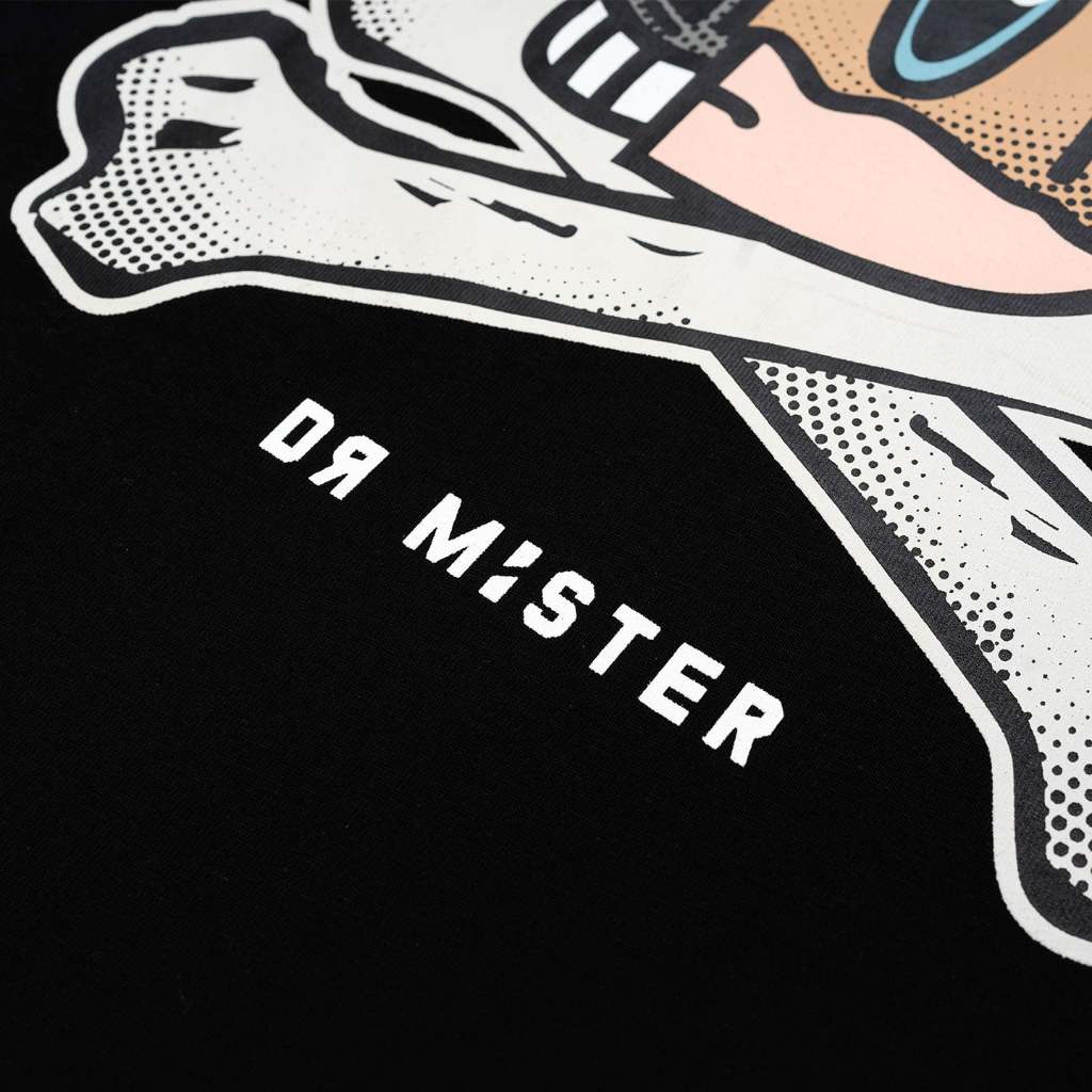 Dr Mister : HDHF Jolly Roger Broad Tee Black