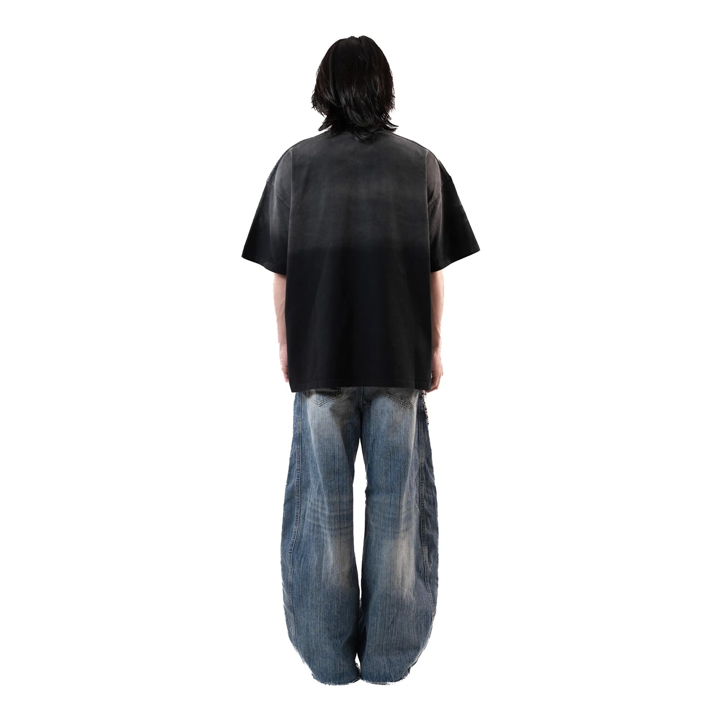 Whocares : Washed Split Emblem Tee Black