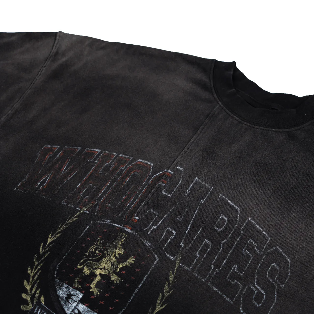 Whocares : Washed Split Emblem Tee Black