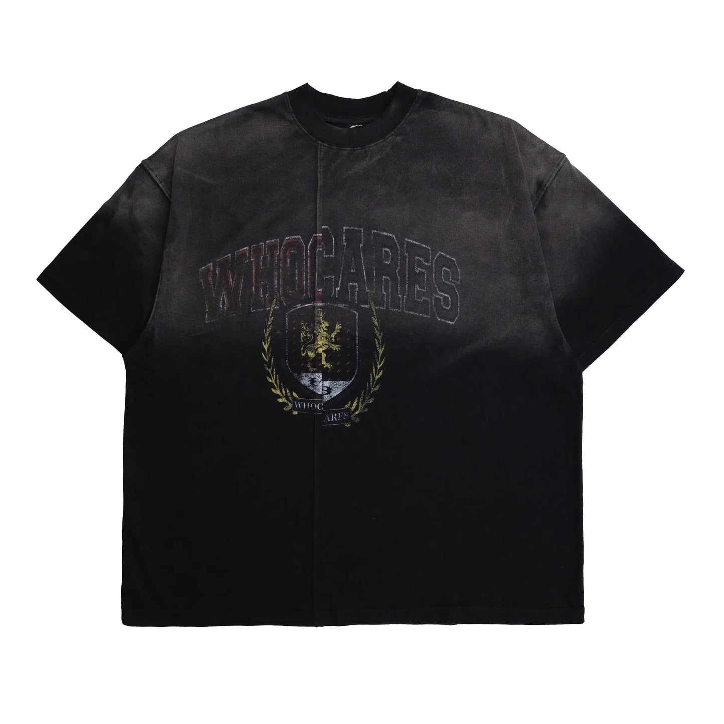 Whocares : Washed Split Emblem Tee Black
