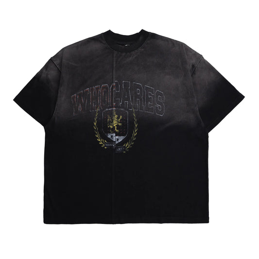 Whocares : Washed Split Emblem Tee Black