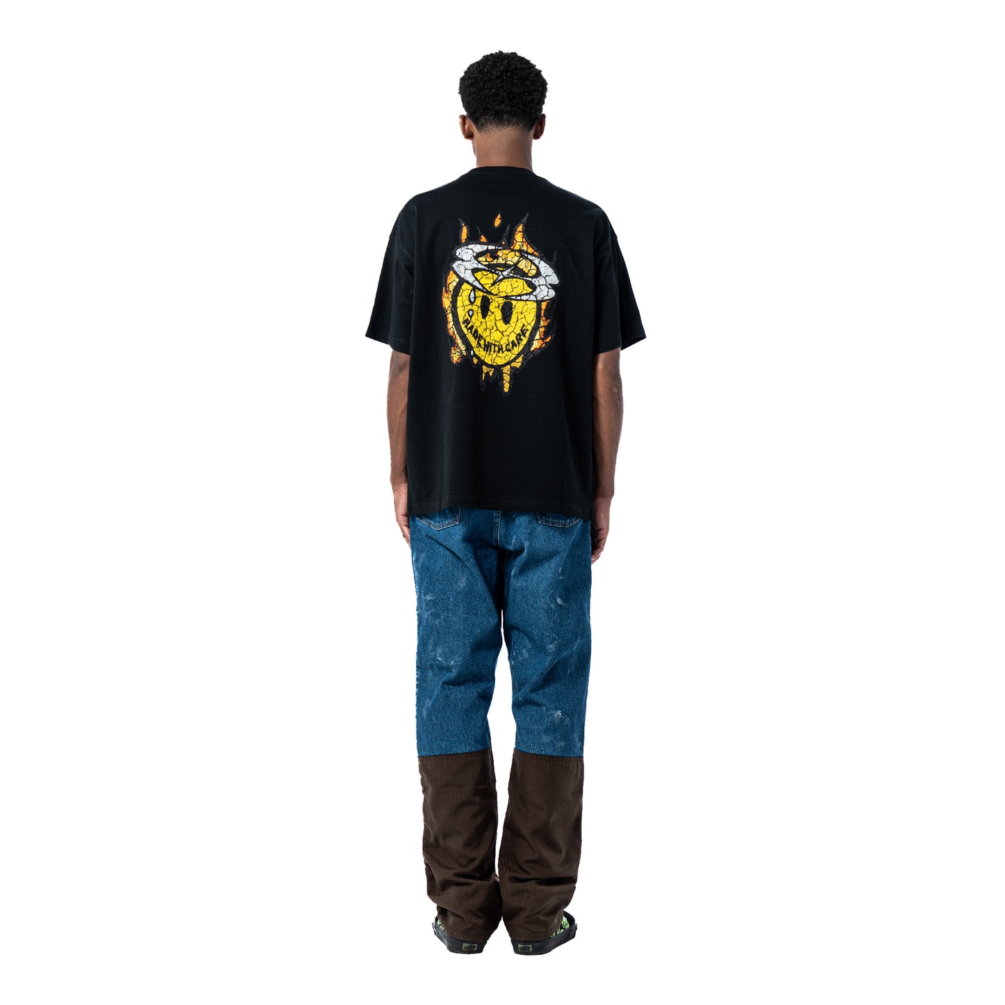 Whocares : Distressed Smiley Tee
