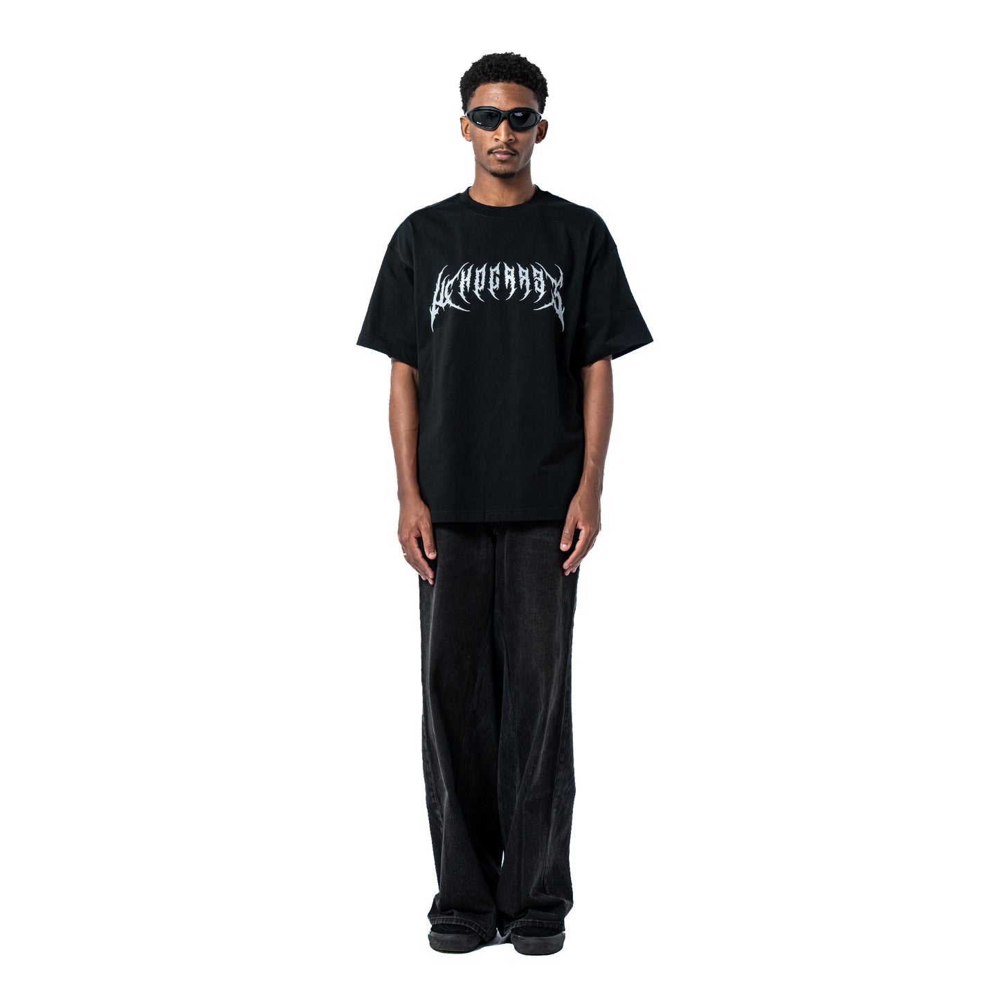 Whocares : Reflective Gothic Tee Black
