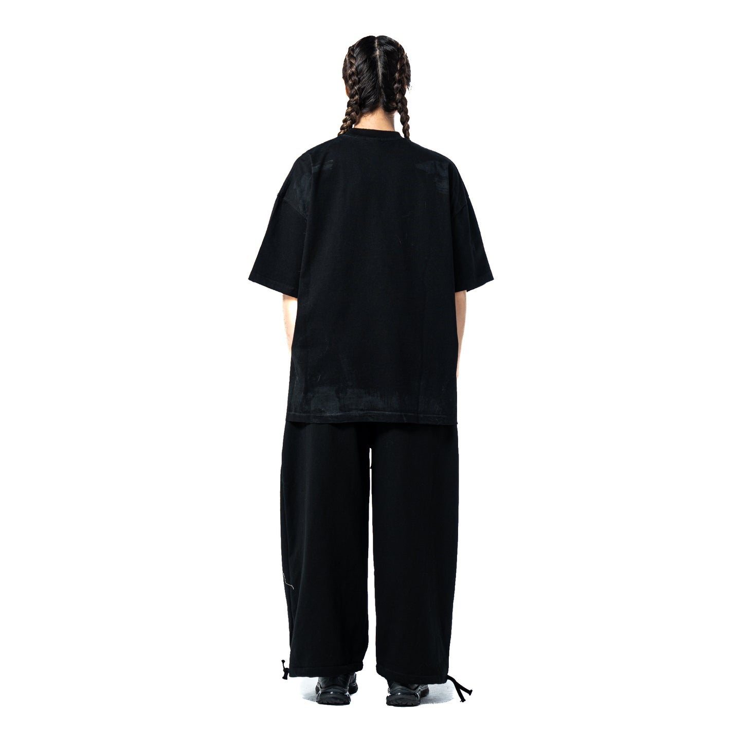 Whocares : Distressed Multi Logo Tee Black