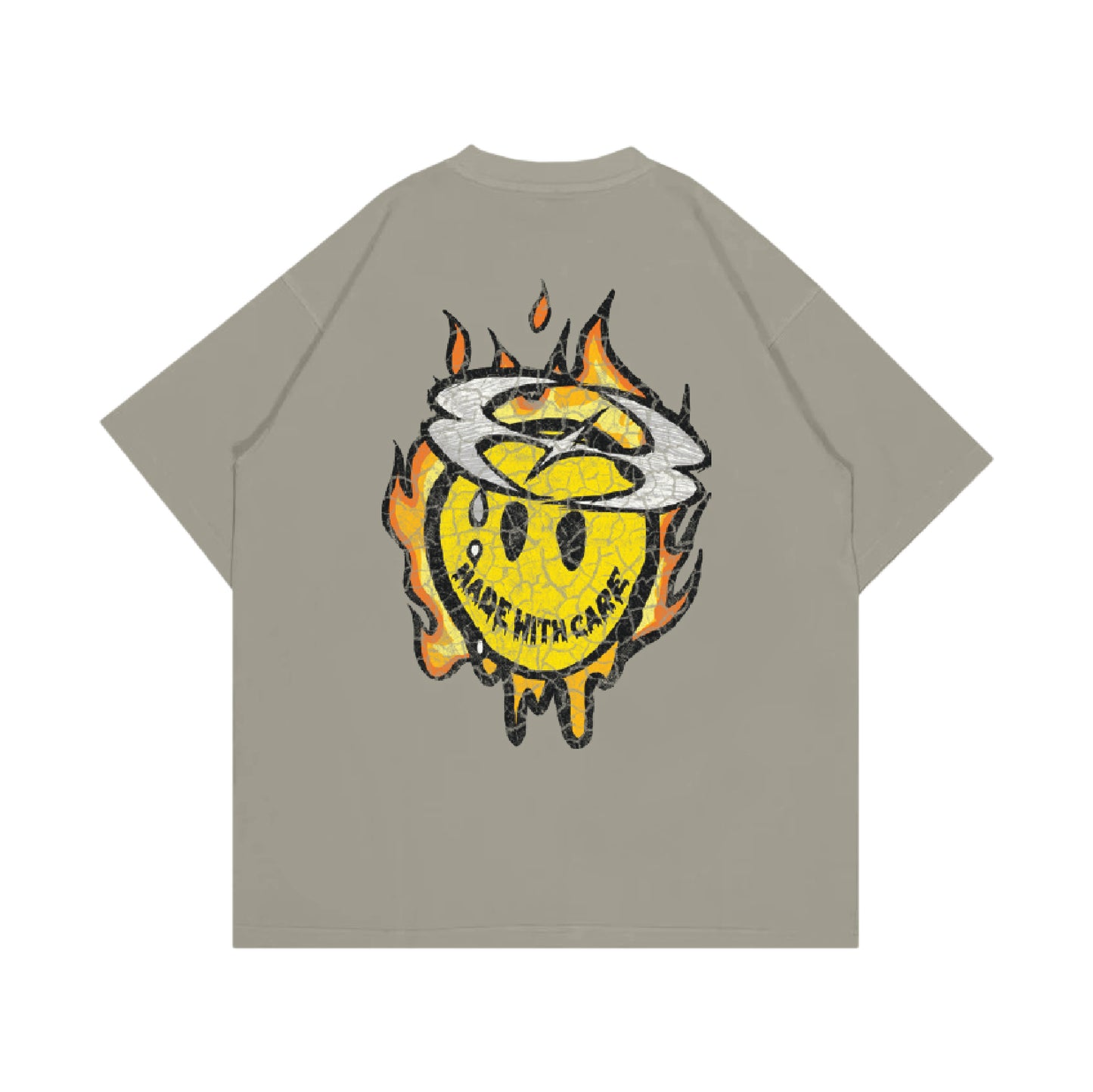 Whocares : Distressed Smiley Tee