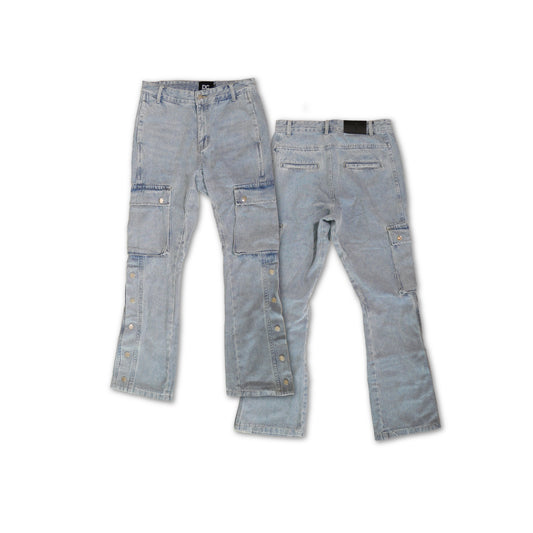 DC Clothing : Buckle Flare Cargo Jeans Blue
