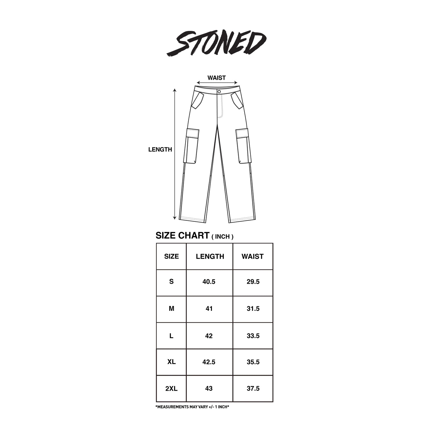 Stoned&Co Blessed25 : Cargo Pants Black