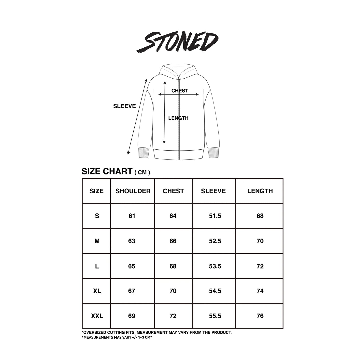 Stoned&Co Void : Vintage Washed Zip Hoodie Black