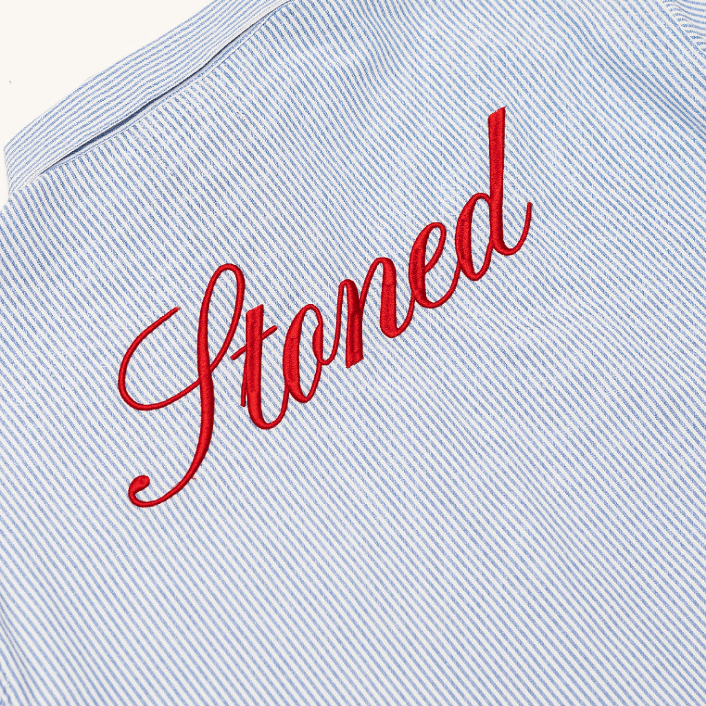 STONED BLESSED25 STRIPE L/S SHIRT BLUE