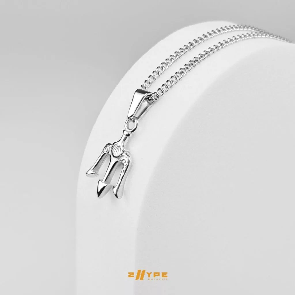 2HYPE : Trident Pendant Silver Necklace