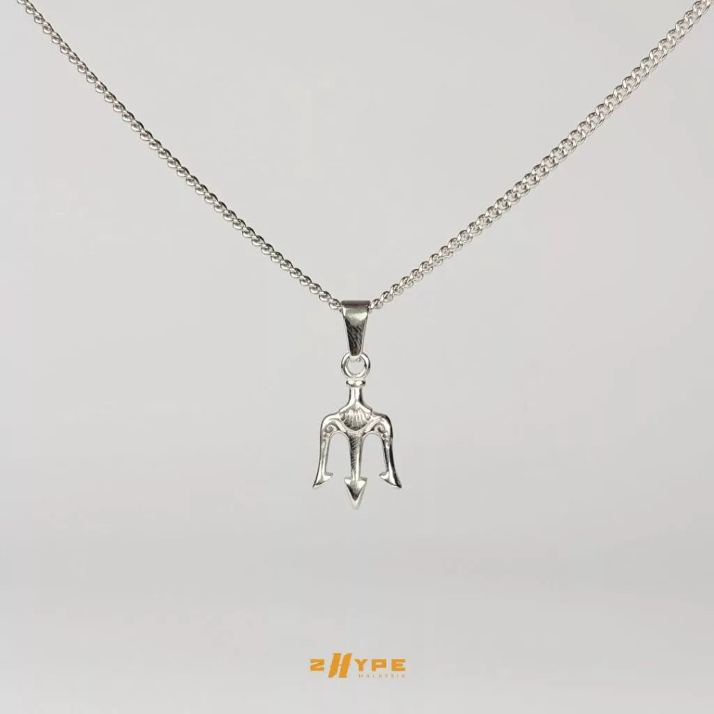 2HYPE : Trident Pendant Silver Necklace