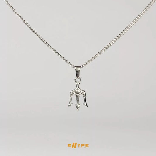 2HYPE : Trident Pendant Silver Necklace