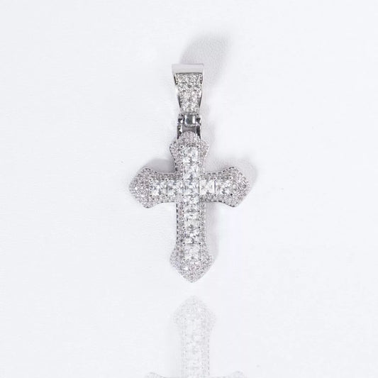 2HYPE : Iced Out White Cross Pendant