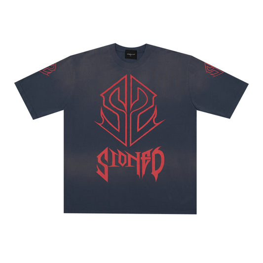 Stoned&Co WBB25 : SS Metal Tee Washed Navy