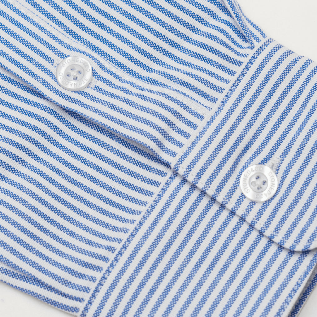STONED BLESSED25 STRIPE L/S SHIRT BLUE